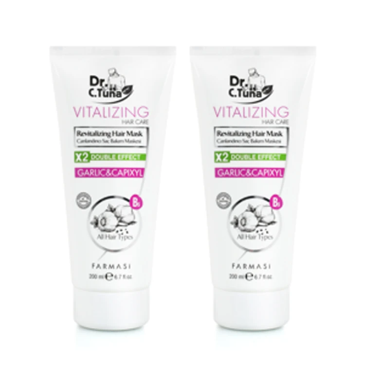 image of .2x Dr.C. Tuna Vitalizing regeneračná maska na vlasy s cesnakom a capixylom 200 ml