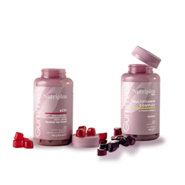 image of .Set (NUTRIPLUS ACV GUMENÉ CUKRÍKY , NUTRIPLUS MULTIVITAMÍNOVÉ ŽELÉ CUKRÍKY PRE DETI)